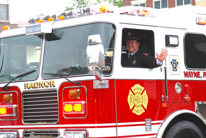 Engineer Craig Samtmann driving Squad 15 in the parade.