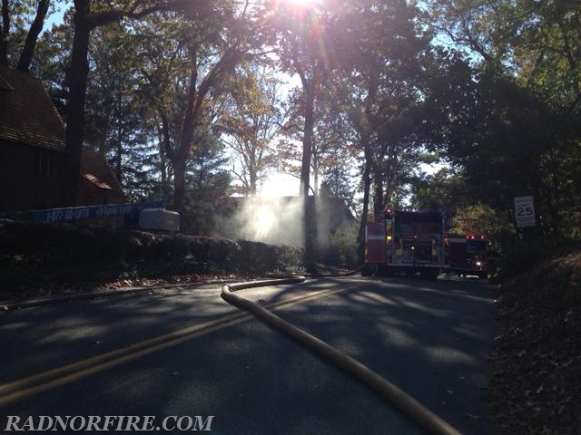 Radnor firefighters responded to the intersection of Eagle Rd. and Radnor Street Rd. for a dumpster fire.
