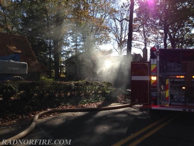 A nearby fire hydrant was utilized to supply additional water to the scene.